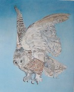 Painting - Owl in Pursuit