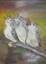 Painting - Three Birds on a Branch