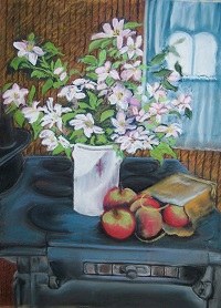 Painting - "Apples on Wood Stove"