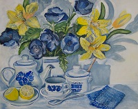 Painting - "Lemon, Honey, and Tea", by Ruth Friberg, Maine artist