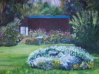 Painting - "Greenhouse", by Ruth Friberg, Maine artist