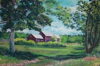 Painting - "Lyndeholm Farm", by Ruth Friberg, Maine artist.
