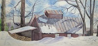Painting - "Maine Maple Sugar Shack", by Ruth Friberg, Maine artist