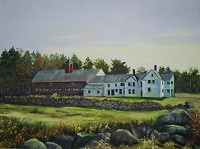 Painting - "Red and White Farm in Maine", by Ruth Friberg, Maine artist