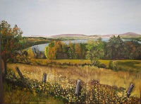 Paintings of Fields by Ruth Friberg, Maine artist