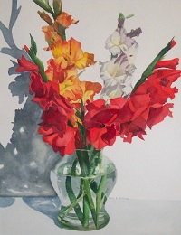 Painting - "Gladiolus", by Ruth Friberg, Maine artist
