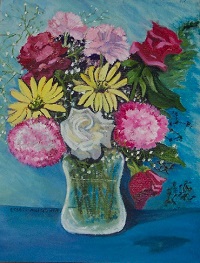 Painting - "John's Flowers", by Ruth Friberg, Maine artist