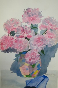 Painting - "Still Life of Flowers", by Ruth Friberg, Maine artist