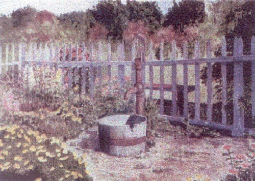 Painting - "Waterbucket and Pump", by Ruth Friberg, Maine artist
