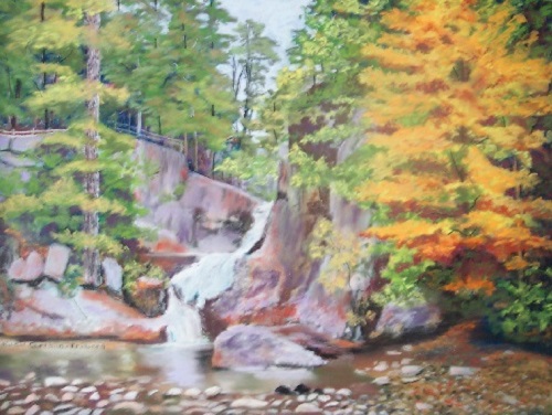 Painting - "Water Fall", by Ruth Friberg, Maine artist.