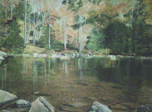 Painting - "Bubble Pond Arcadia National Park", by Ruth Friberg, Maine artist.