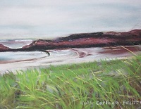 Painting - "Grassy Maine Beach", by Ruth Friberg, Maine artist