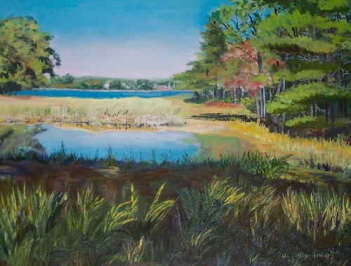 Painting - "Harbor View", by Ruth Friberg, Maine artist