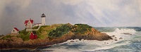 Painting - "Lighthouse Cape Neddick" by Ruth Friberg, Maine artist.