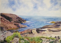 Painting - "Maine Coast Inlet", by Ruth Friberg, Maine artis