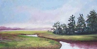 Painting by Ruth Friberg, "Maine Tidal Marsh"