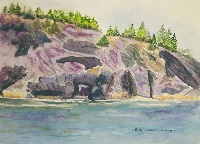 Painting - "Rocky Maine Coast", by Ruth Friberg, Maine artist.