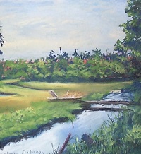 Painting - "Meandering Stream", by Ruth Friberg, Maine artist