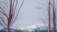 Painting - "Snowy Mountain", by Ruth Friberg, Maine artist.